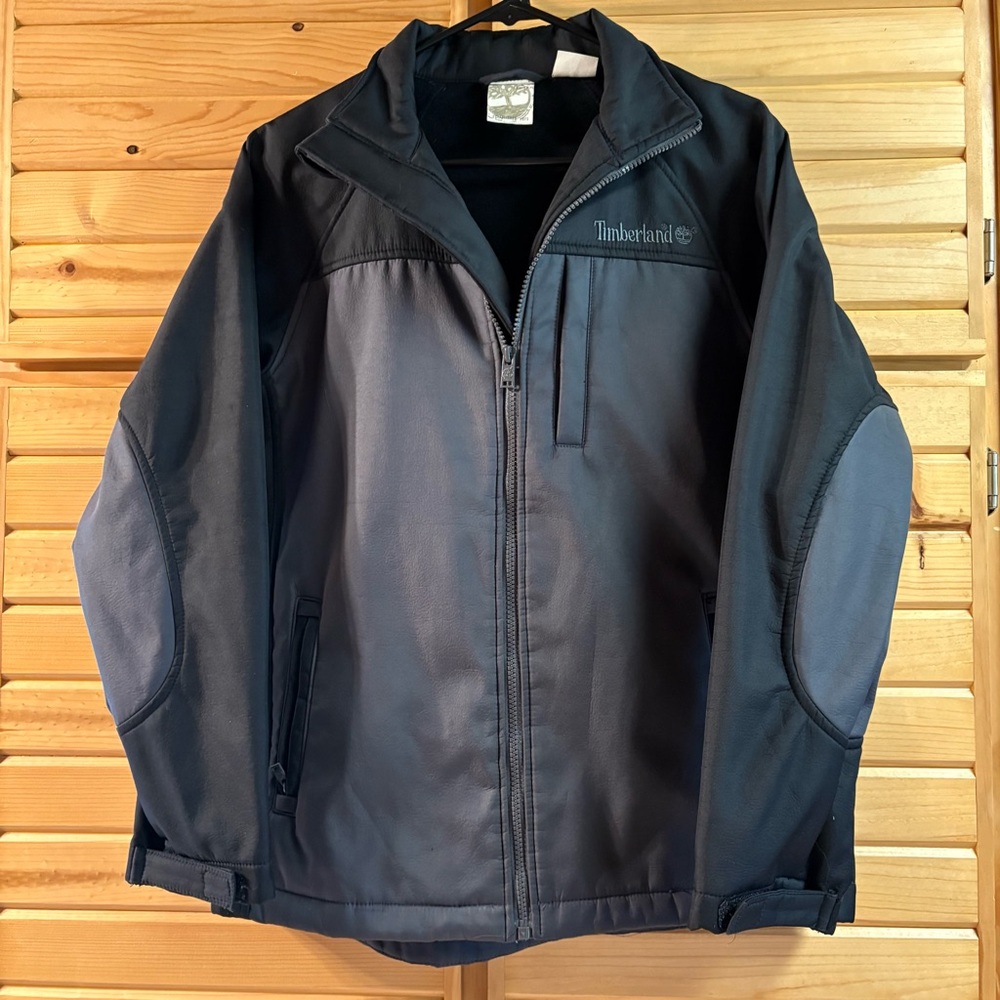 Boys Timberland Black and Gray Weather Resistant Jacket, Size L (16-18)